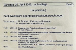 Sportkardiologie, AG32 „Sportkardiologie“, Hauptsitzung 2006