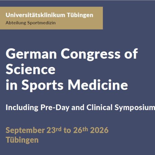 German Congress of Science in Sports Medicine 23.-26. September 2026 in Tübingen – Programm und Kongressinformationen